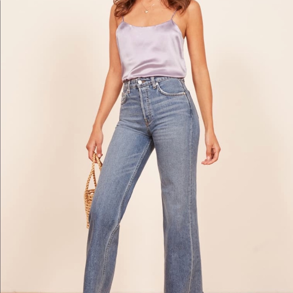 reformation gigi silk cami lilac